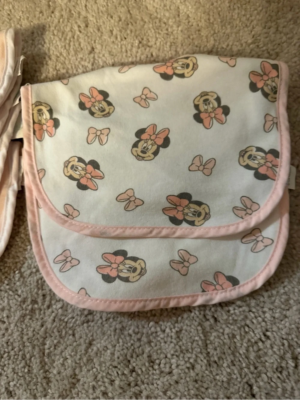 Peach Minnie Mouse Baby bibs - Disney